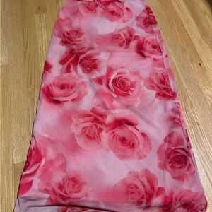 Urban Outfitters Pink Floral Rose Maxi Skirt